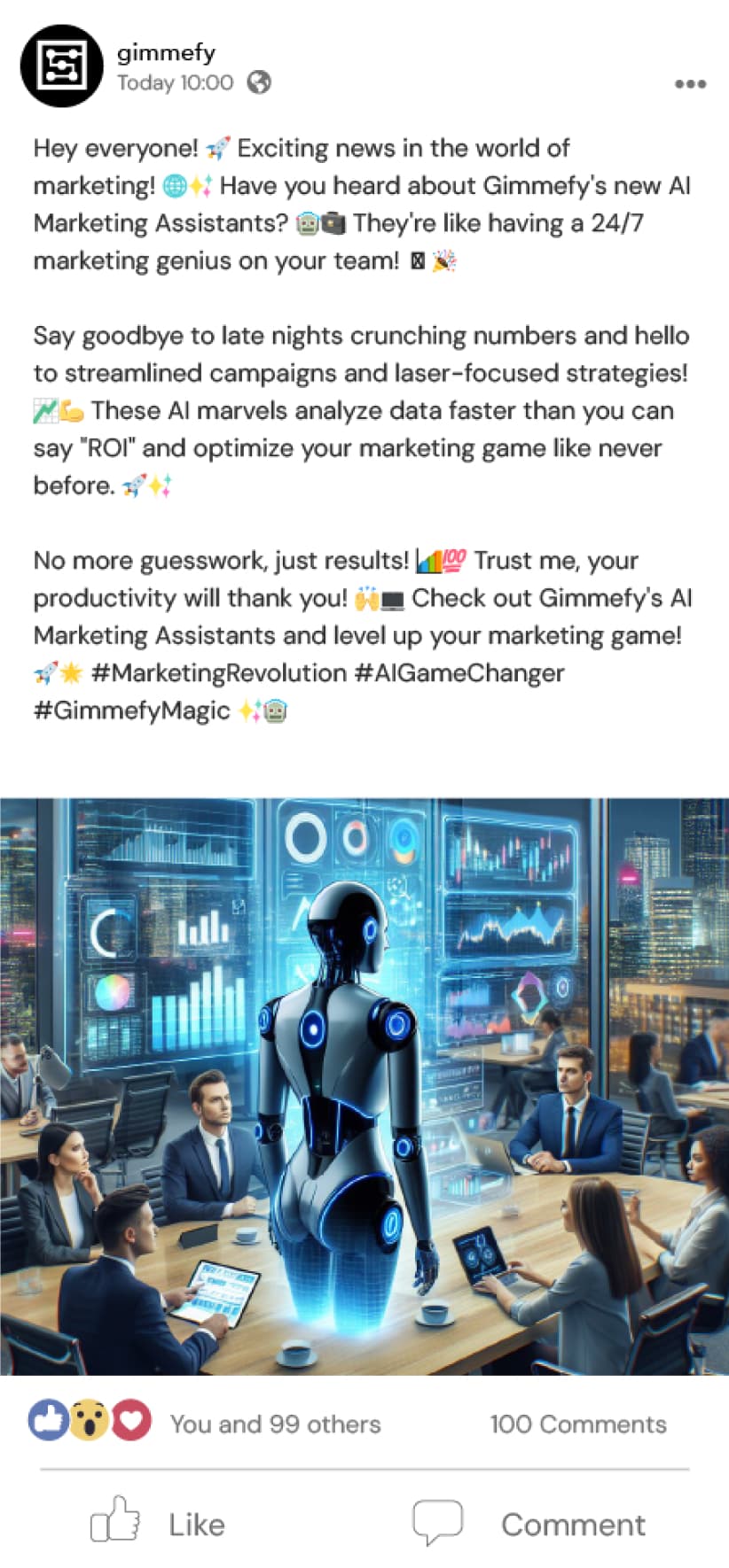 ChatGPT's Facebook Post Result